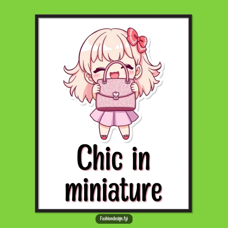 Funny Handbag Stitcher Poster, Miniature Art for a Chic, Humorous Space