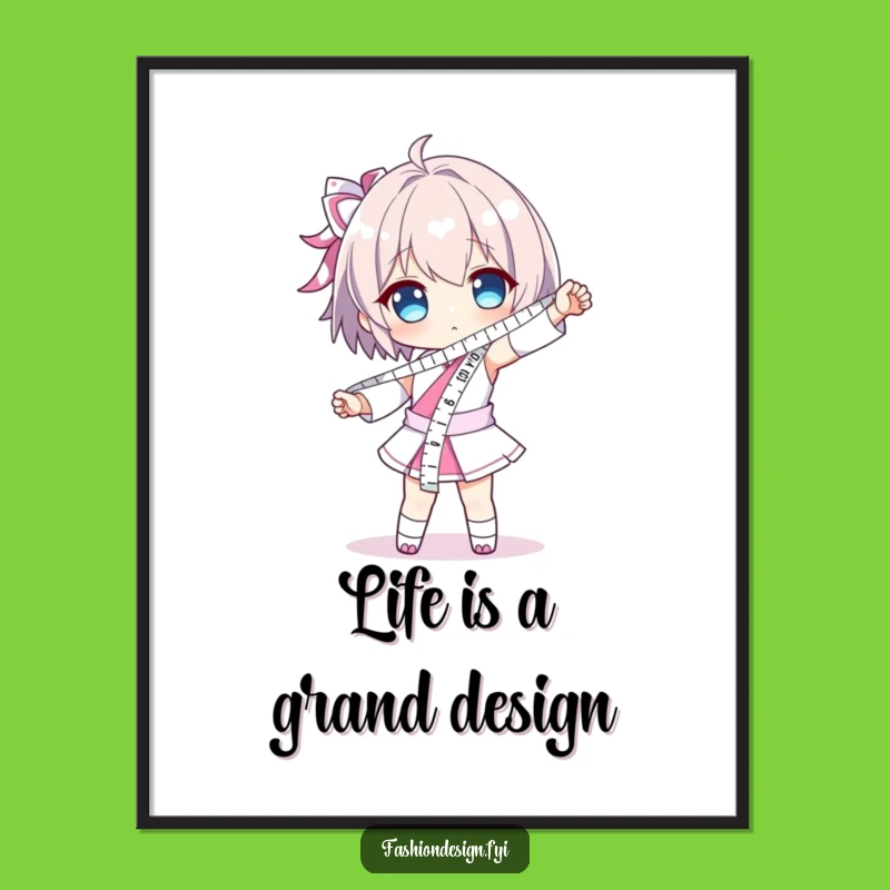 Funny Measuring Tape Sash Character Poster - Hilarious Art for DIY Enthusiasts