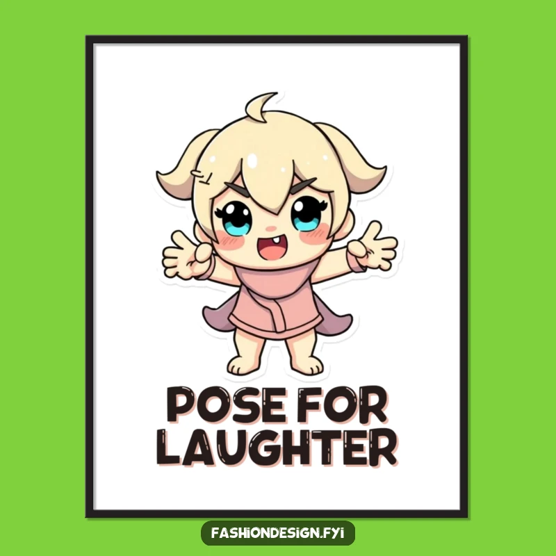 Funny Model Poster: Dramatic Pose Art for a Stylish Funny Gift