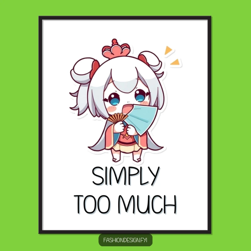 Funny Surprised Fan Poster: Hot character art, a vibrant funny gift for walls.