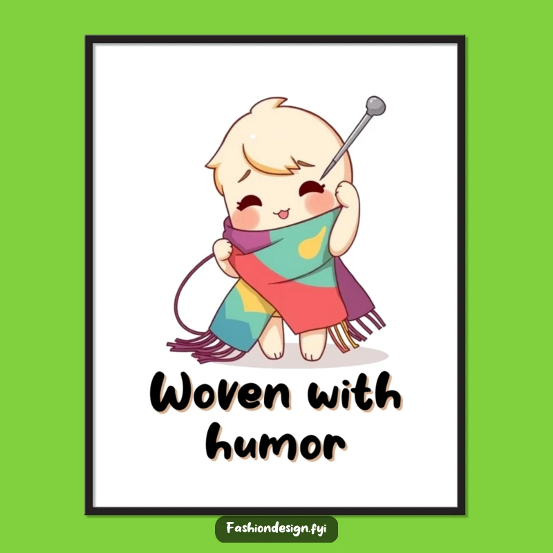 Funny Zig-Zag Stitch Poster, Bold Art for a Vibrant Space, Humorous Decor