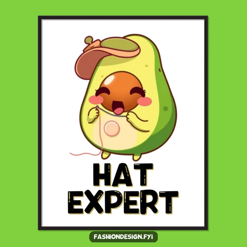 Funny Avocado Sewing Poster: Quirky Crafter's Art for DIY Spaces Gift