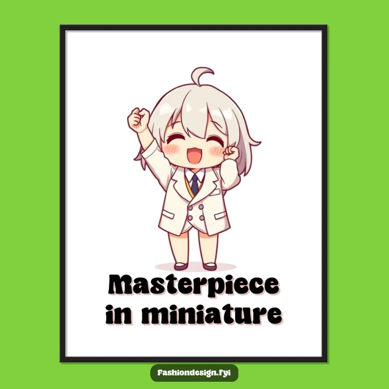 Funny Tailor Poster: Miniature Garment Triumph - Decorate with Pride!