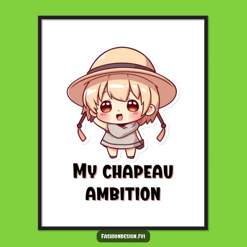 Funny Big Hat Poster: Hilarious Character Art for Your Wall