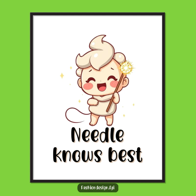 Funny Sparkly Needle Poster: Creative Wall Art Gift
