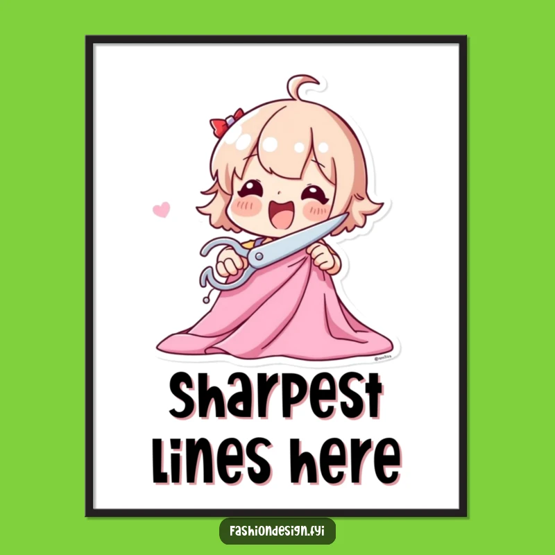 Funny Sewing Poster: Creative Fabric Art Print, Unique Funny Gift Idea