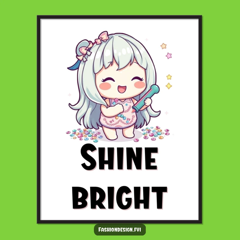 Funny Sequin Gluer Poster: Sparkly Art for Your Funny Gift