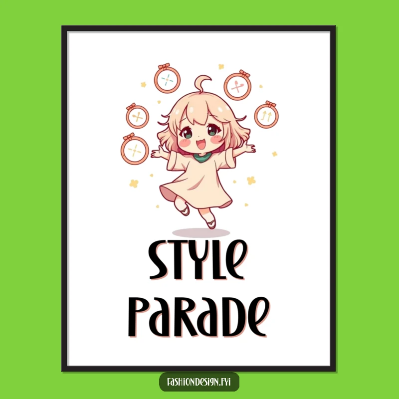 Funny Mannequin Dance Poster - Happy Character's Whimsical Wall Art