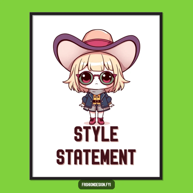 Funny Fashionista Hat Poster: Bold Style Art Funny Gift