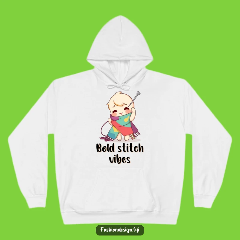 Funny Zig-Zag Stitch Hoodie, Cozy Boldness, Perfect Craft Gift