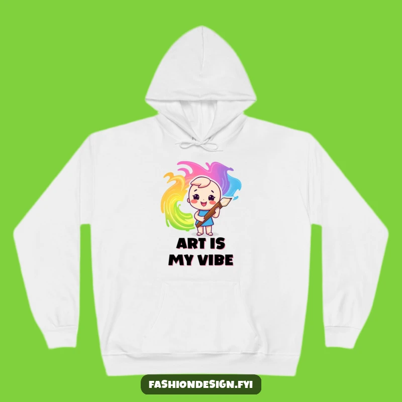 Funny Artist Hoodie: Paintbrush & Swirls - Cozy Creativity!