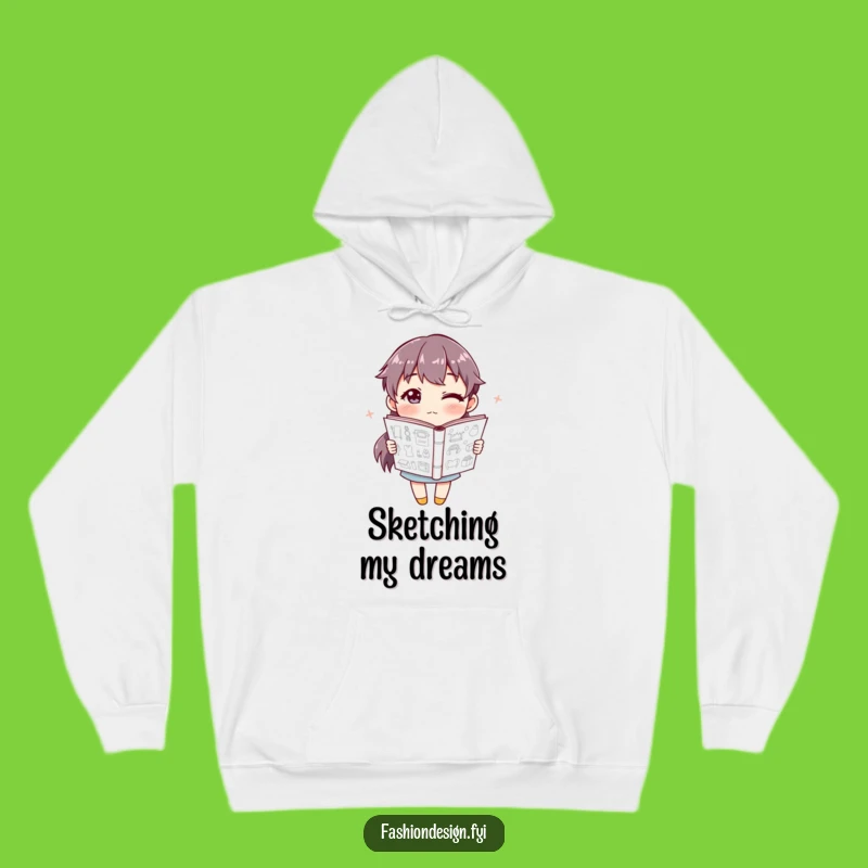 Funny Artist Hoodie: Winking with sketchbook, a warm funny gift for designers.