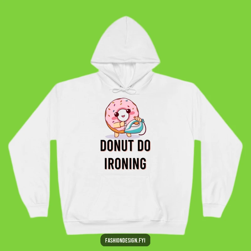 Funny Donut Ironing Hoodie: Cozy Baker's Apparel with Mischievous Humor Gift
