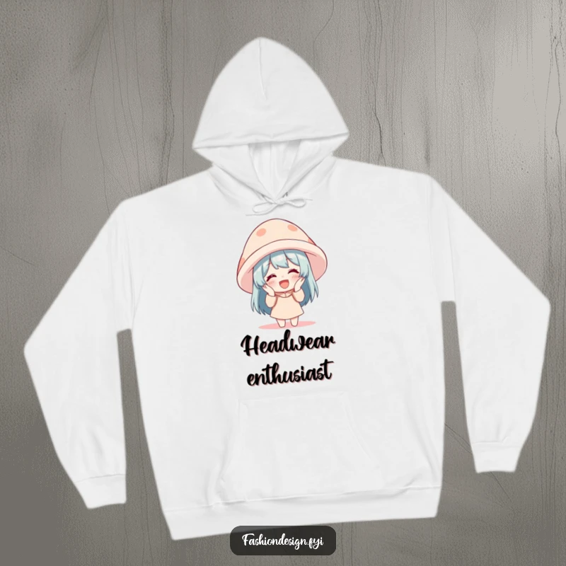 Funny Hoodie: A character is overcome with giggles while trying on a comically oversized hat, radiating pure comedic warmth.