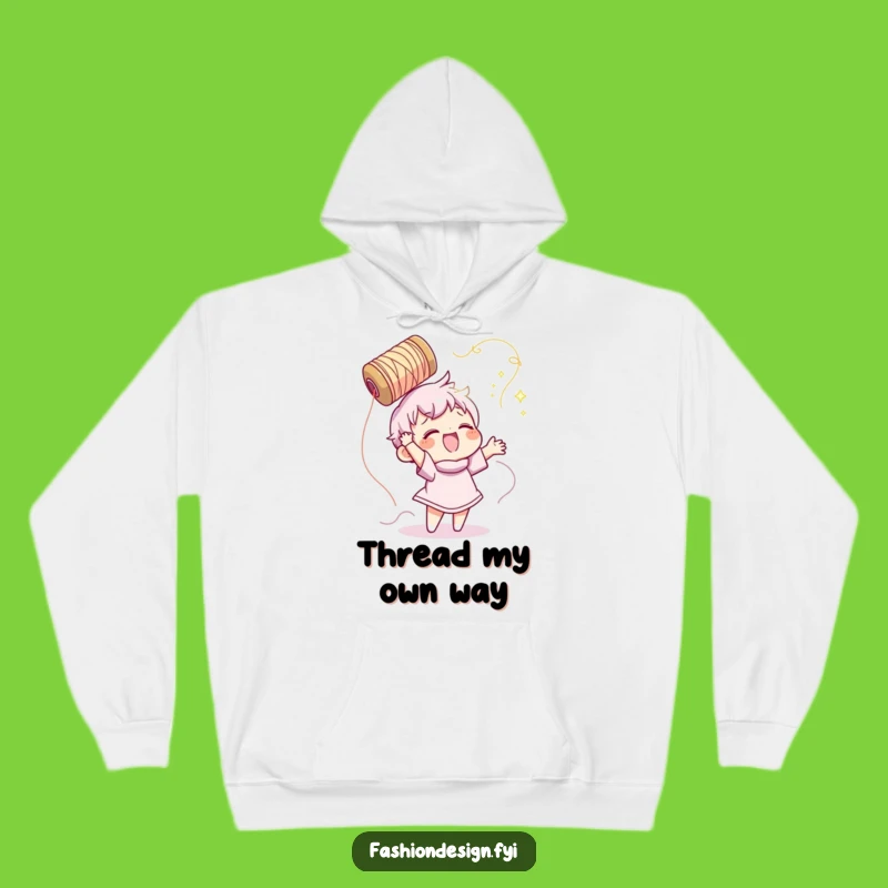 Funny Sewing Hoodie: Shimmering Thread Toss - Cozy Crafter!
