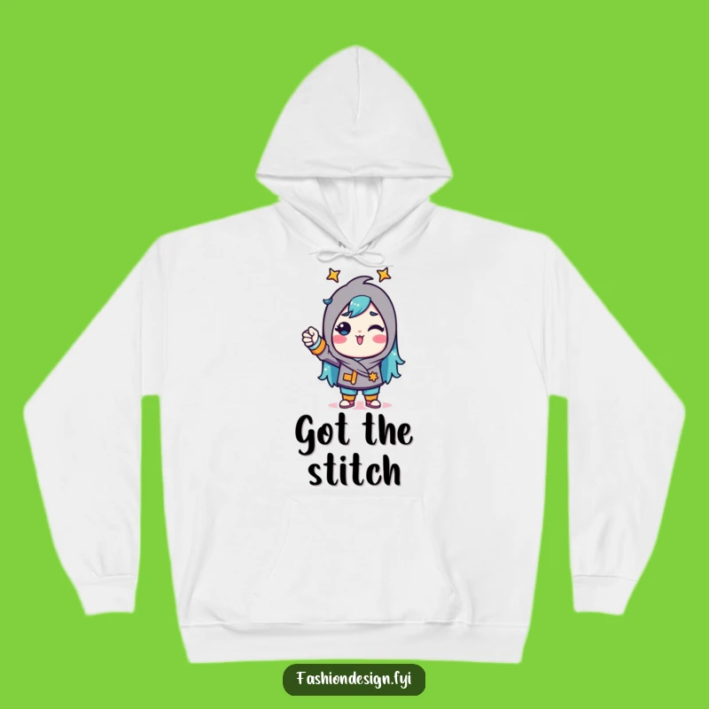 Funny Confident Tailor Hoodie: Pinning fabric triumphantly, the ideal funny gift for makers.