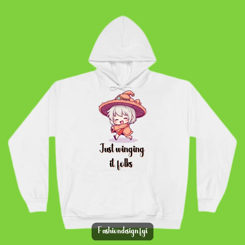 Funny Oversized Hat Tripping Character Hoodie – Cozy & Hilarious Gift for All