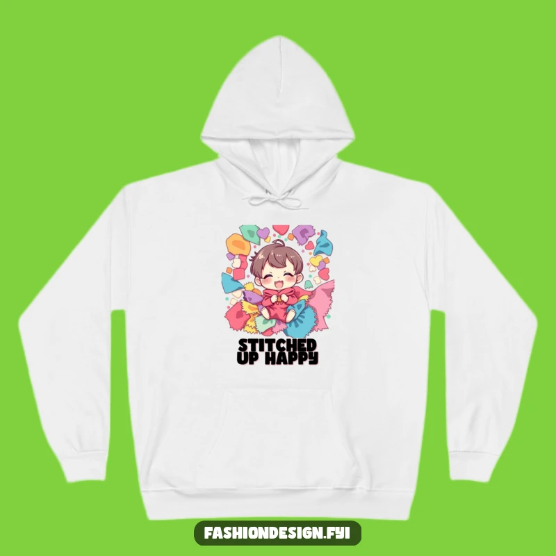 Funny Hoodie: Cozy Up in Humor with a Giggling Crafter and Fabric Scraps