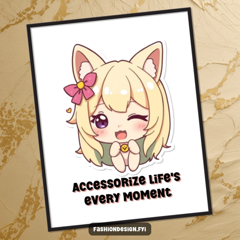 Funny free printable wall art featuring a winking character playfully adding a whimsical accessory, bringing humor to the room.