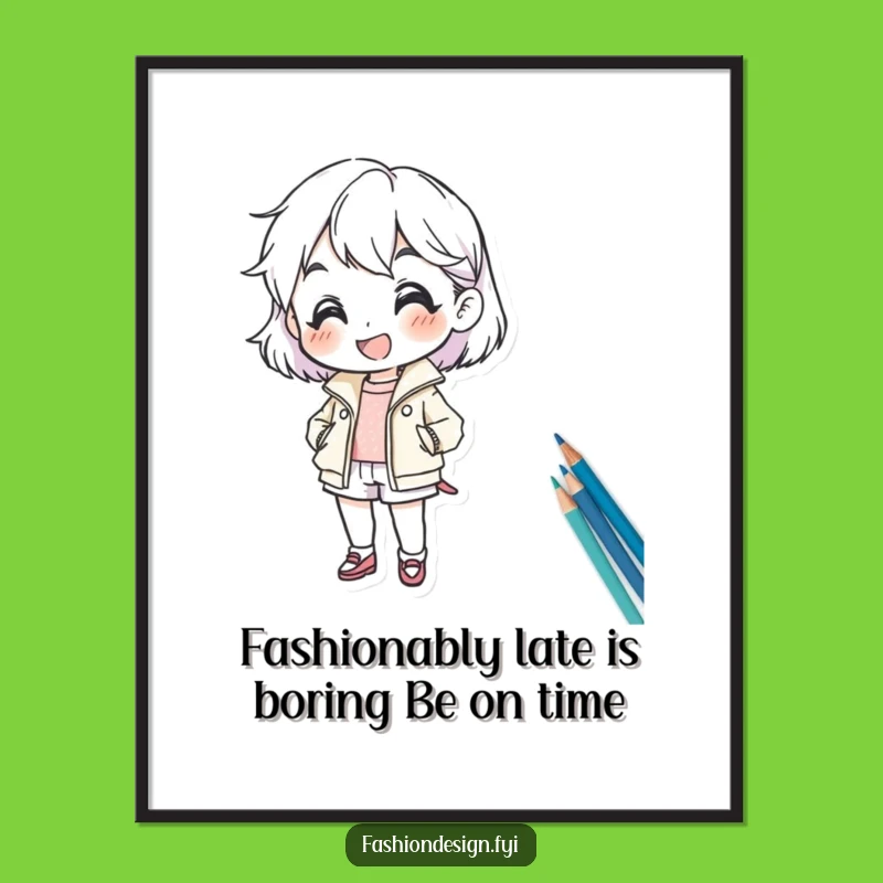 Funny Free Printable Wall Art: Cheerful Fashion Designer Sketching, Downloadable Art Gift