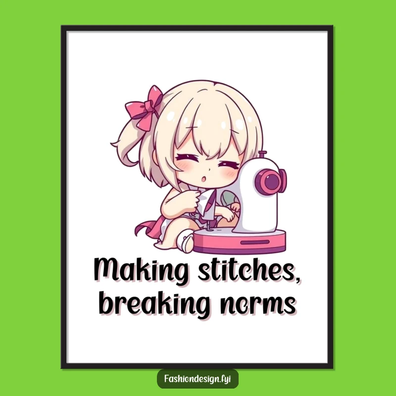 Free Printable Wall Art: Dramatic Sewing Diva - Funny Artistic Downloadable Decor