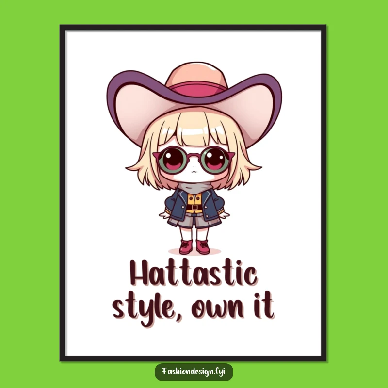 Free Printable Wall Art: Fashionista Hat Style, Humorous Downloadable Decor Gift