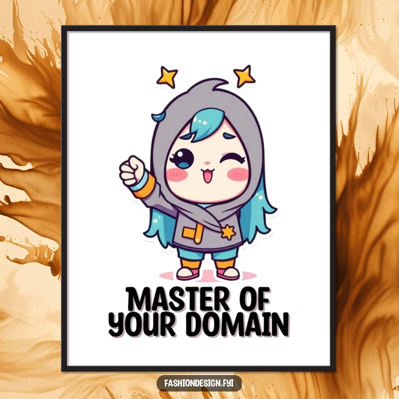 Funny Free Printable Wall Art featuring a triumphant character confidently pinning fabric, adding a touch of quirky elegance.