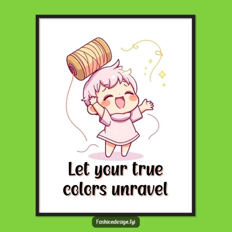 Funny Free Printable Wall Art: Thread Tossing Joy - Whimsical Downloadable Art for Home Decor