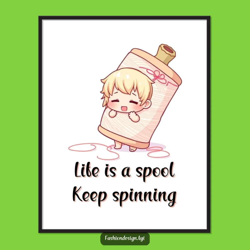 Free Printable Wall Art: Giant Thread Struggle Funny Downloadable Decor for Crafters!