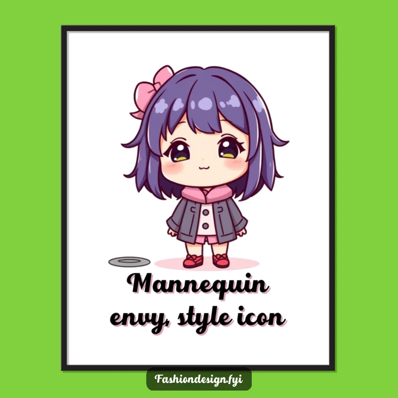 Funny Free Printable Wall Art: Beaming Fashionista Character Art