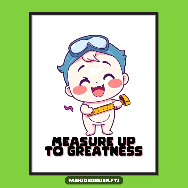 Funny Free Printable Wall Art: Excited Measuring Tape Character Art