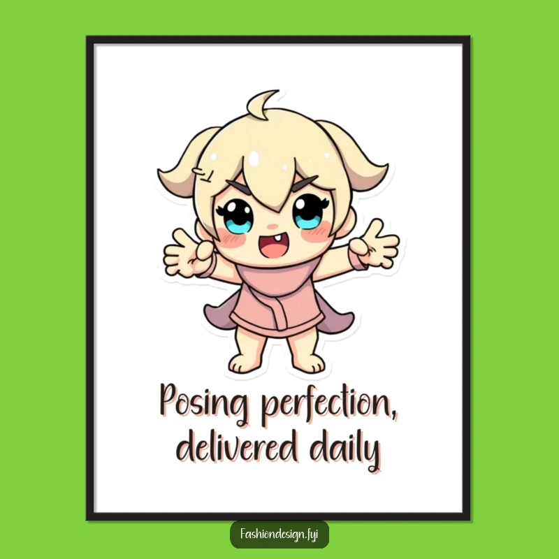 Funny Free Printable Wall Art: Model Pose Decor, Downloadable Quirky Art