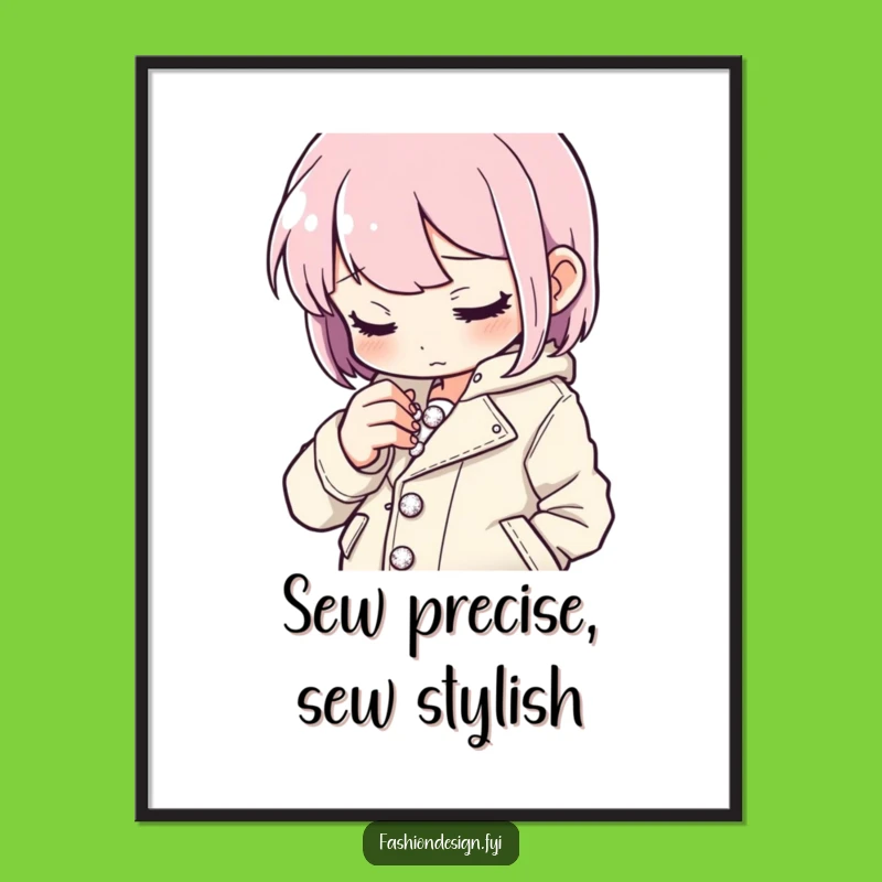 Funny Free Printable Wall Art: Button Stitching Style, Downloadable Art Gift