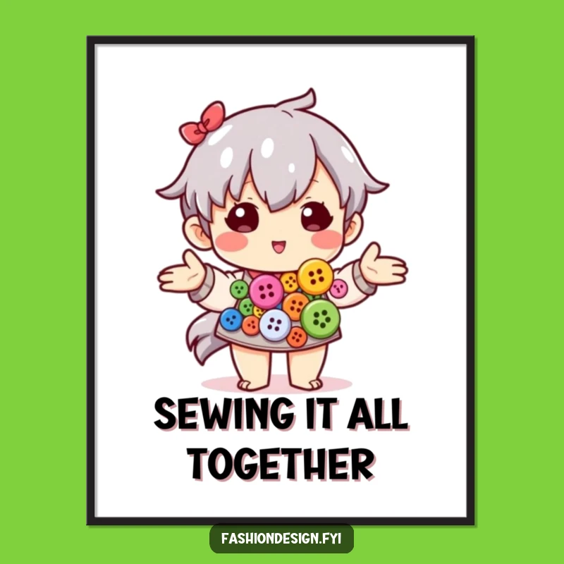 Free Printable Button Collection Art - Funny Downloadable Wall Decor