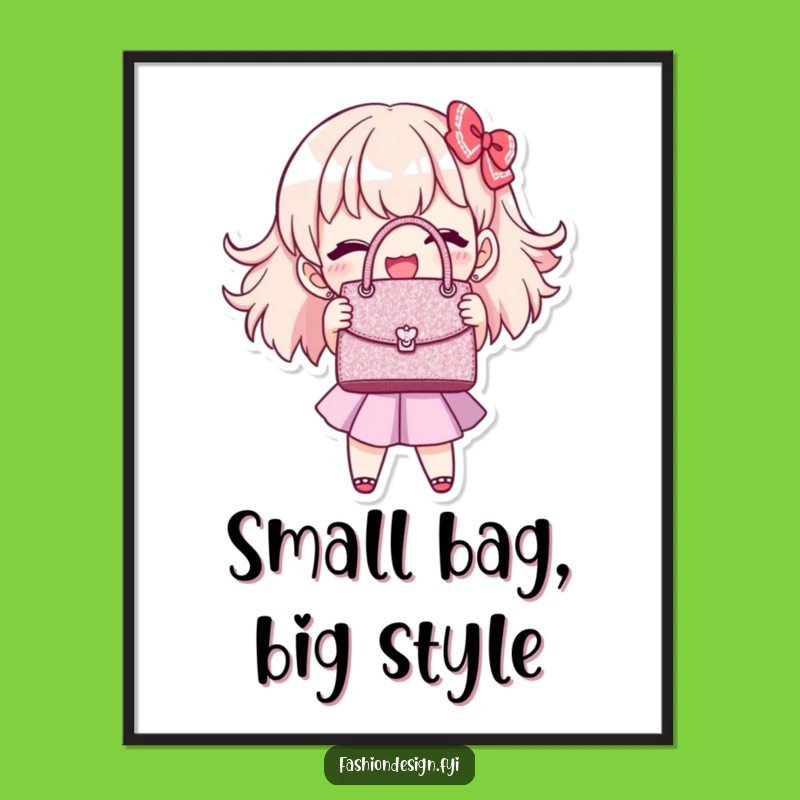 Funny Free Printable Wall Art: Glitter Handbag Chic, Downloadable Art Gift