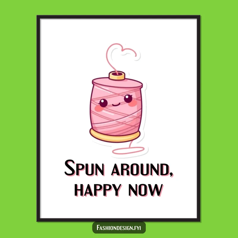 Free Printable Wall Art: Twirling Thread Fun, Humorous Downloadable Decor Gift