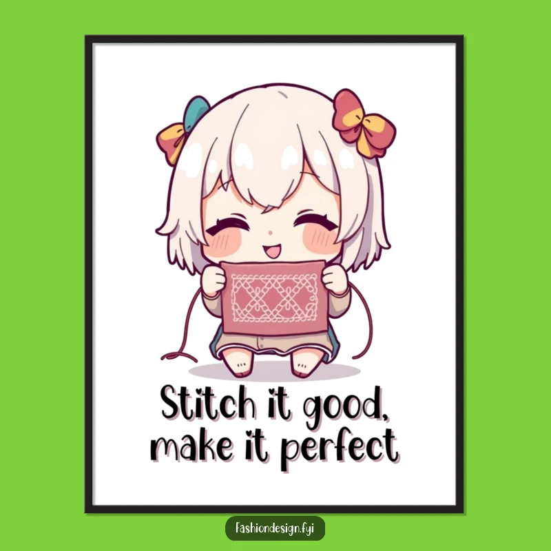 Funny Free Printable Wall Art: Stitch Detail, Delighted Character, Charming Downloadable Decor