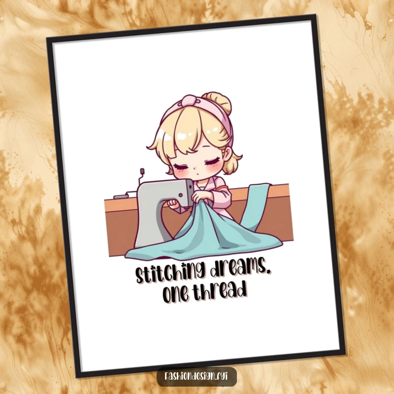 Funny Free Printable Wall Art: A focused seamstress expertly drapes fabric, creating stylish decor, downloadable art.