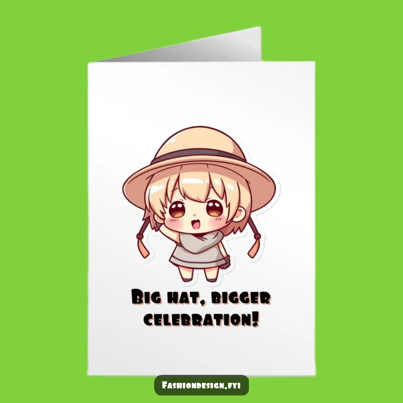 Free Printable Birthday Card: Funny Big Hat Character Downloadable Gift for Laughs