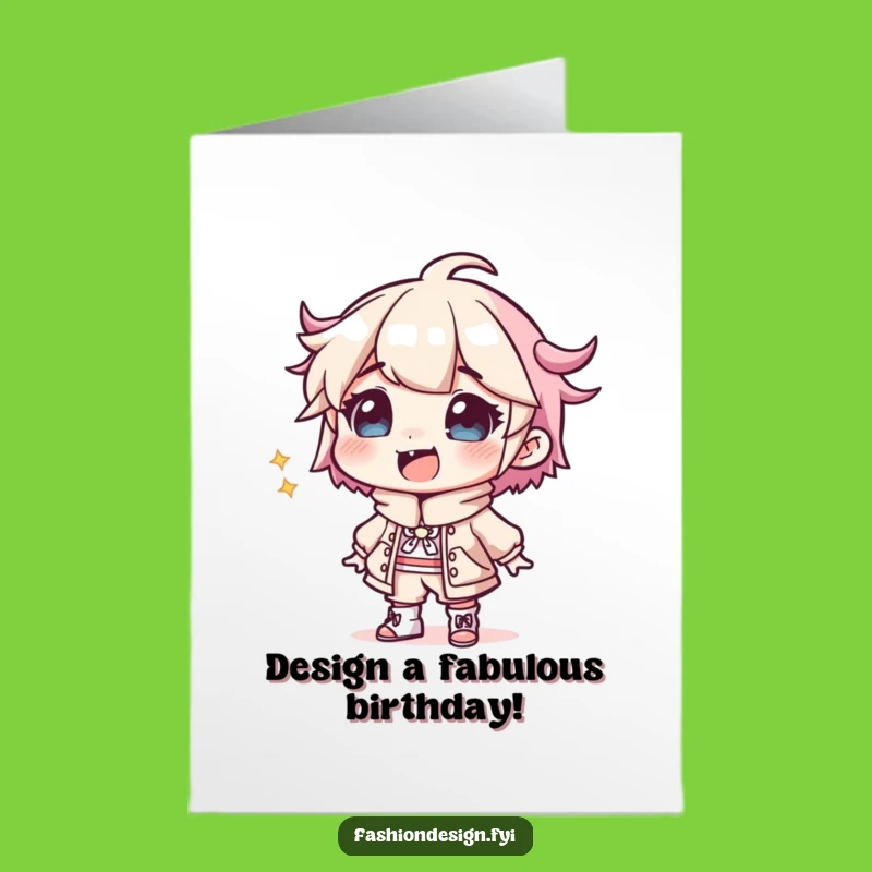 Free Printable Birthday Card: Designer Sketching Wacky Outfit Fun!