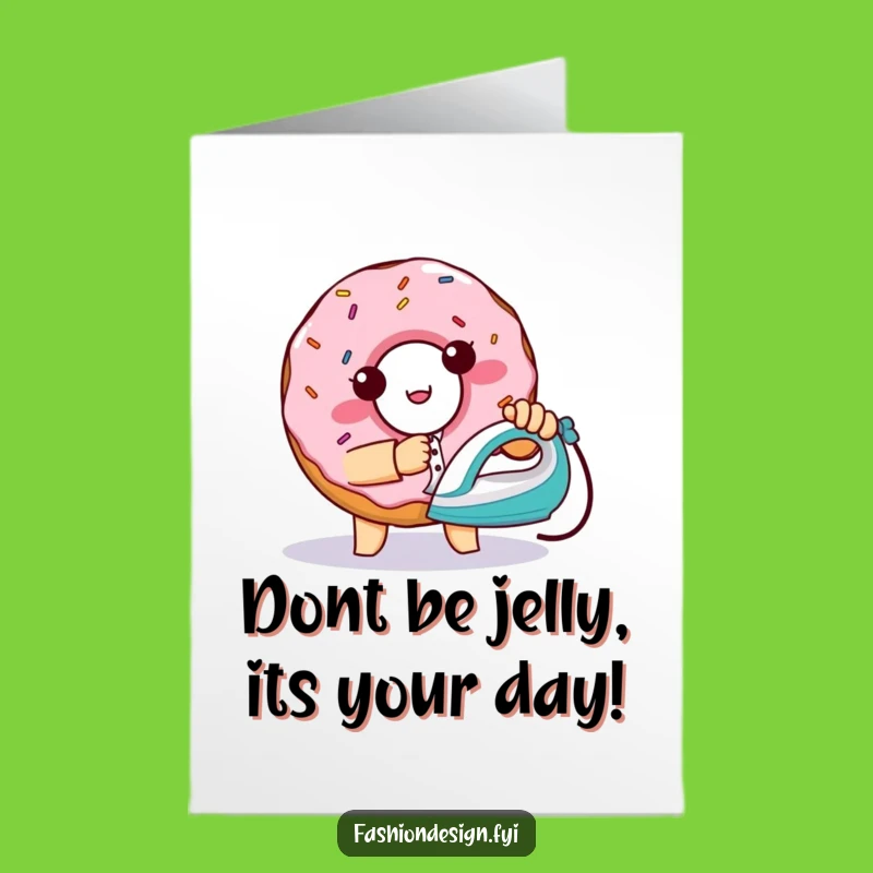 Free Printable Donut Ironing Birthday Card - Funny Present Downloadable