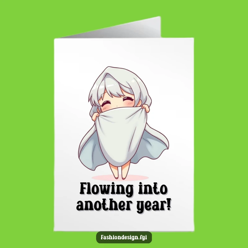 Free Printable Birthday Card: Elegant Drape Design for a Stylish Celebration