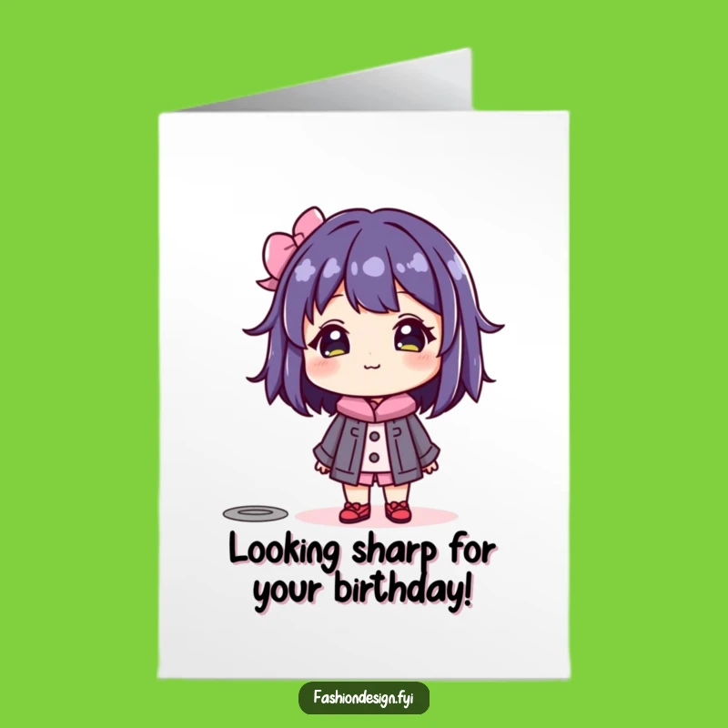 Free Printable Birthday Card: Beaming Character Fashion Lover