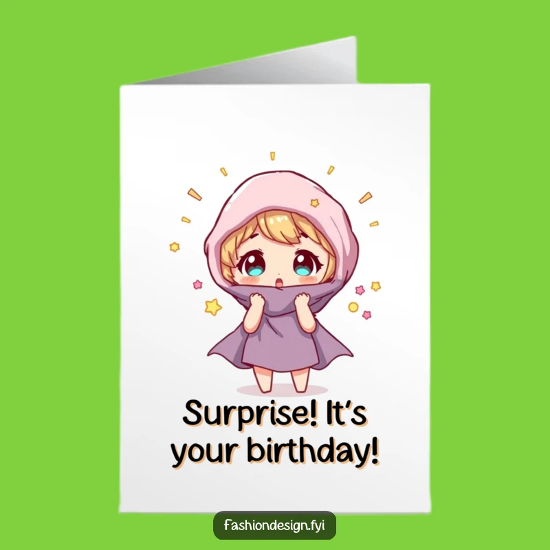 Free Printable Birthday Card: Fabric Magic Surprise - Funny Downloadable Gift