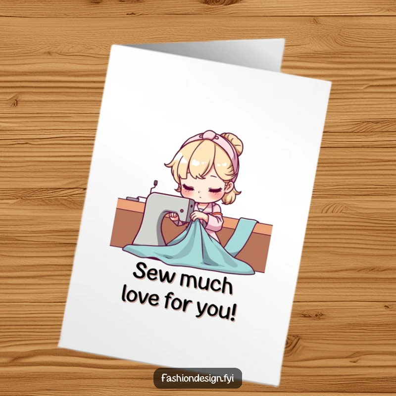 Funny Free Printable Birthday Card: A focused seamstress expertly drapes fabric, ready for a special occasion, DIY gift.