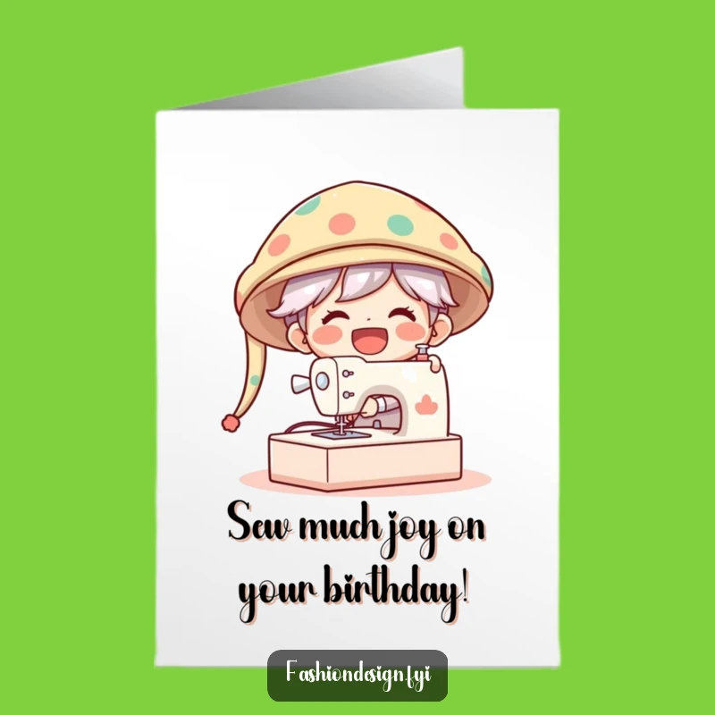 Free Printable Birthday Card: Giggle-Worthy Sewing Machine Hat Design for A Laugh