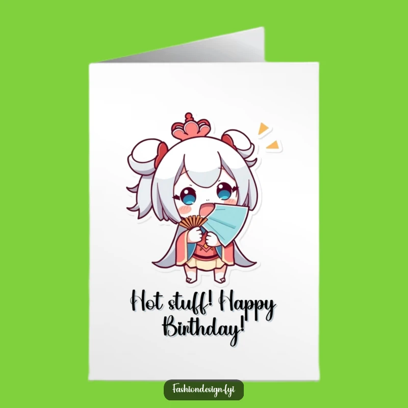 Free Printable Birthday Card: Surprised & Fanning Design Funny Gift