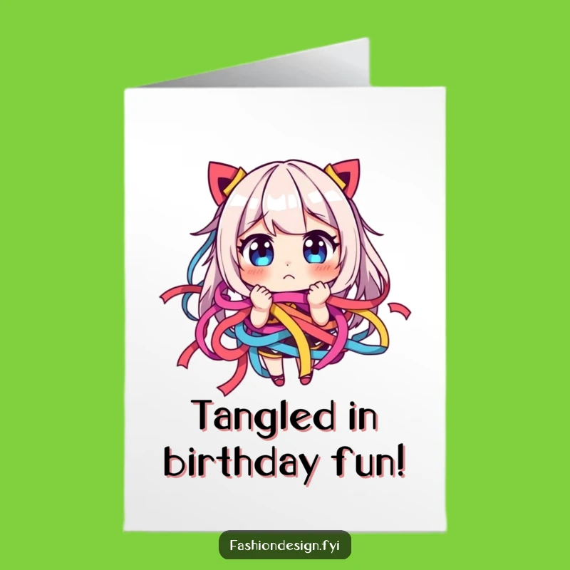 Free Printable Birthday Card: Tangled Ribbon Character Downloadable Gift for Fun