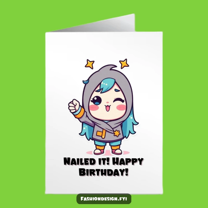 Free Printable Birthday Card: Triumphant Tailor Design Funny Downloadable Gift