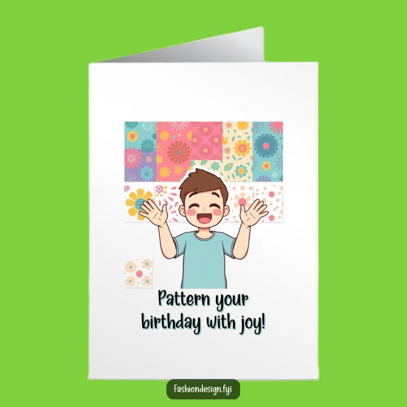 Free Printable Birthday Card: Vibrant Patterns, Enthusiastic Character, Fun DIY Gift
